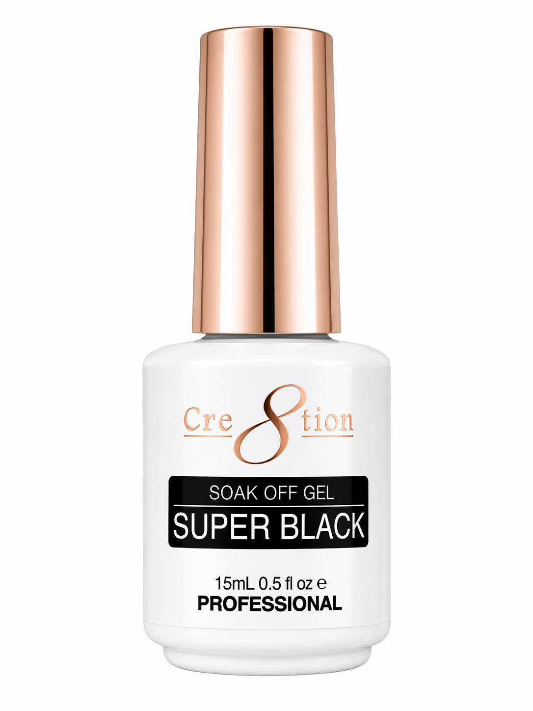 Cre8tion Soak Off Gel - Super Black 0.5oz