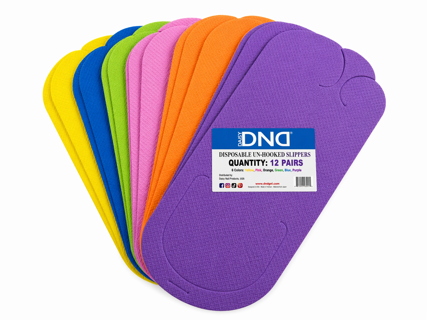 DND Disposable Pedicure Slippers Unhooked (360 Pairs)