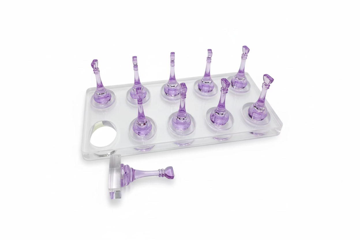 10pc Round Purple Nail Practice Stands by CD