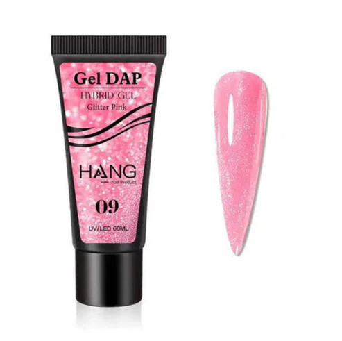 Hang Gel Dap Hybrid Gel #09- Glitter Pink