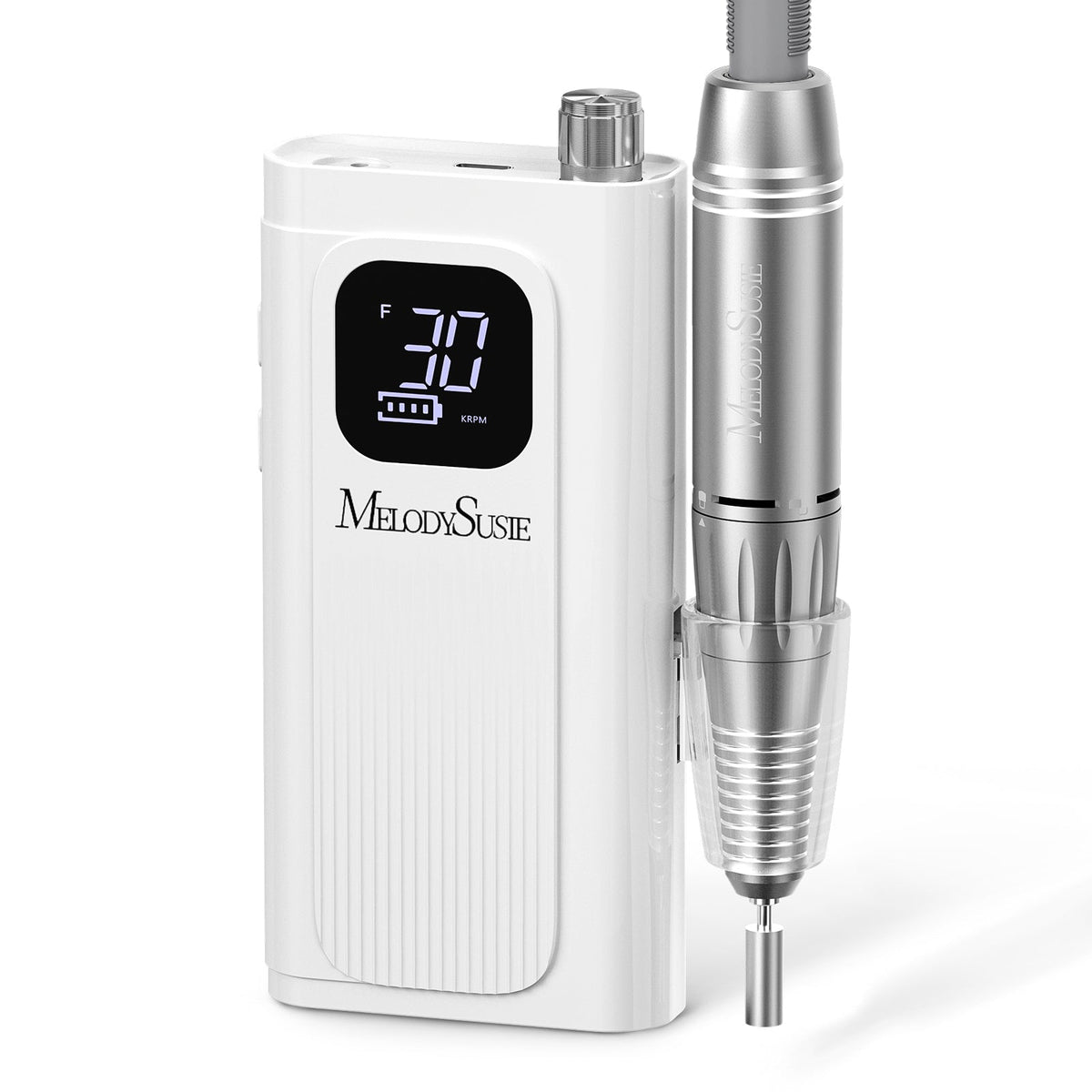 MelodySusie SC300F Clip-On Rechargeable Nail Drill 30,000RPM - White