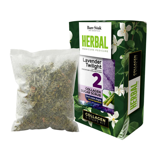 Bare Soak | Herbal 5 Steps Pedicure Kit | Lavender Twilight