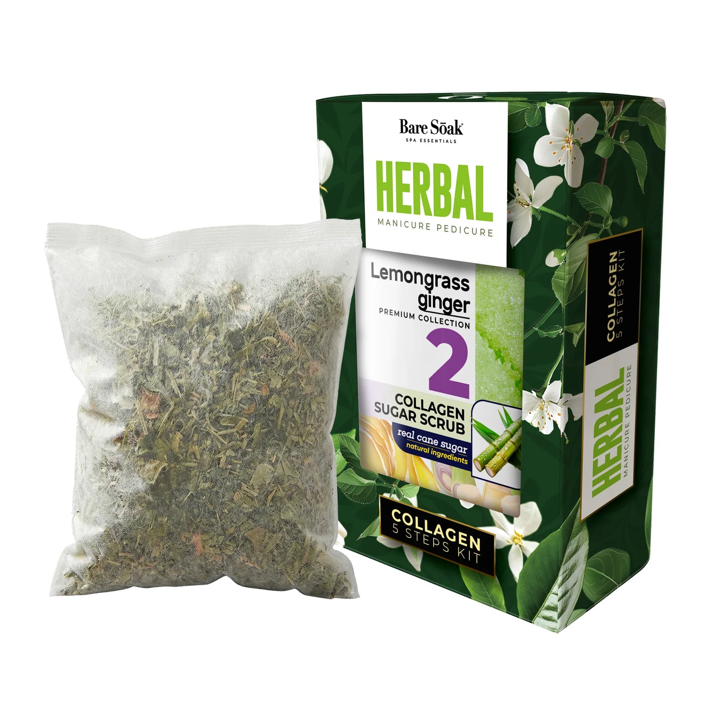 Bare Soak | Herbal 5 Steps Pedicure Kit | Lemongrass Ginger