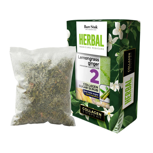 Bare Soak | Herbal 5 Steps Pedicure Kit | Lemongrass Ginger