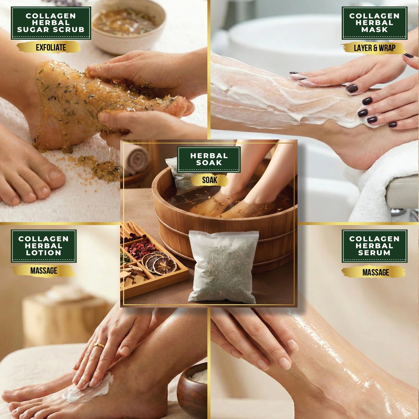 Bare Soak Herbal 5 Steps Pedicure Kit - Jasmine Bloom