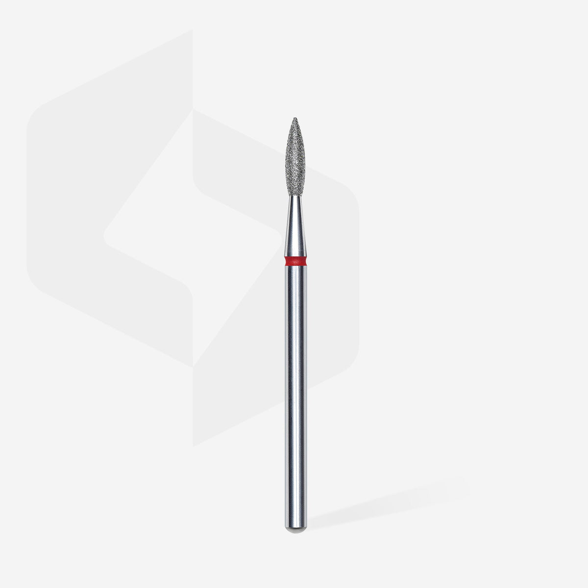 Diamond Nail Drill Bit Pointed Flame Red EXPERT, 2.1 mm / Working Part 8 mm