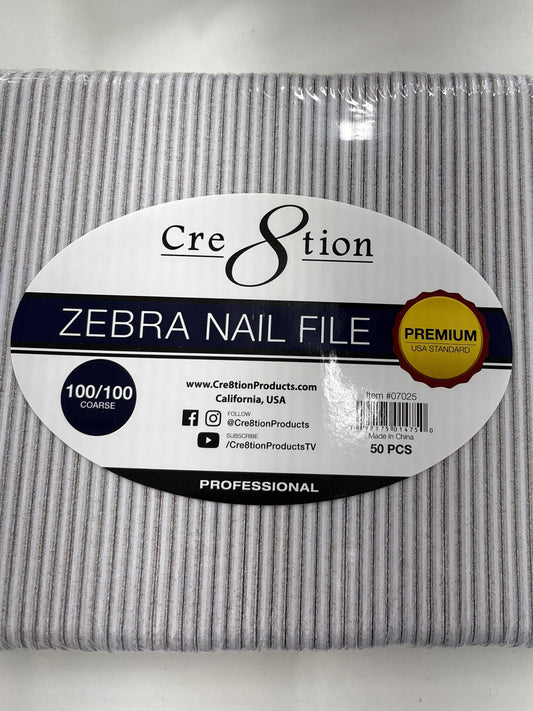 Cre8tion Nail File REGULAR Zebra Grit 100/100 (1 pc)