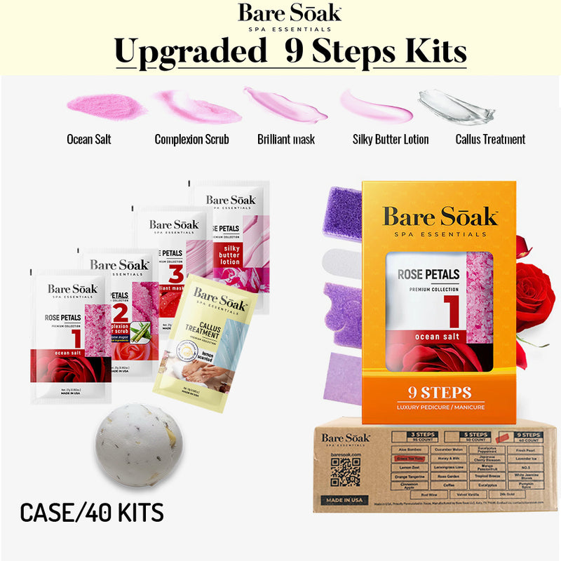 Bare Soak 9 Steps Kit - Rose Petals