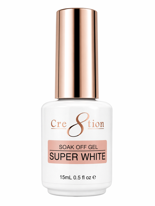 Cre8tion Soak Off Gel - Super White 0.5oz