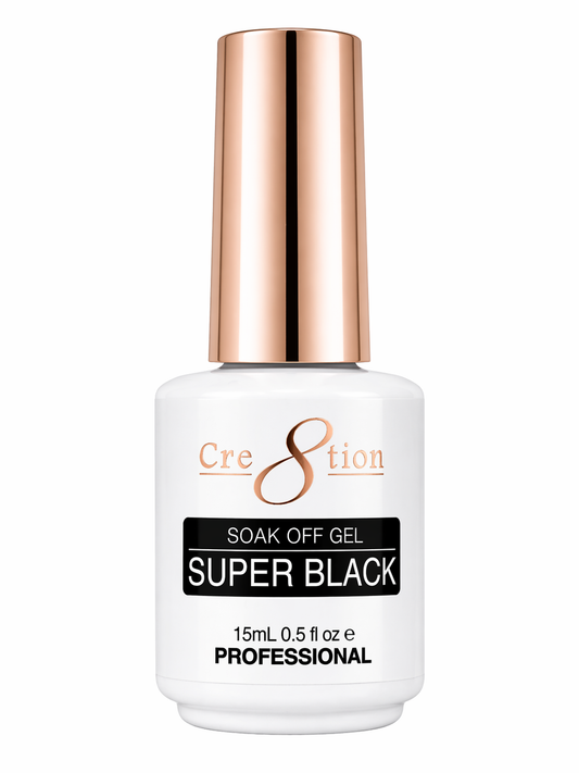 Cre8tion Soak Off Gel - Super Black 0.5oz