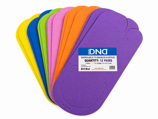 DND Disposable Pedicure Slippers Unhooked (12 Pairs)