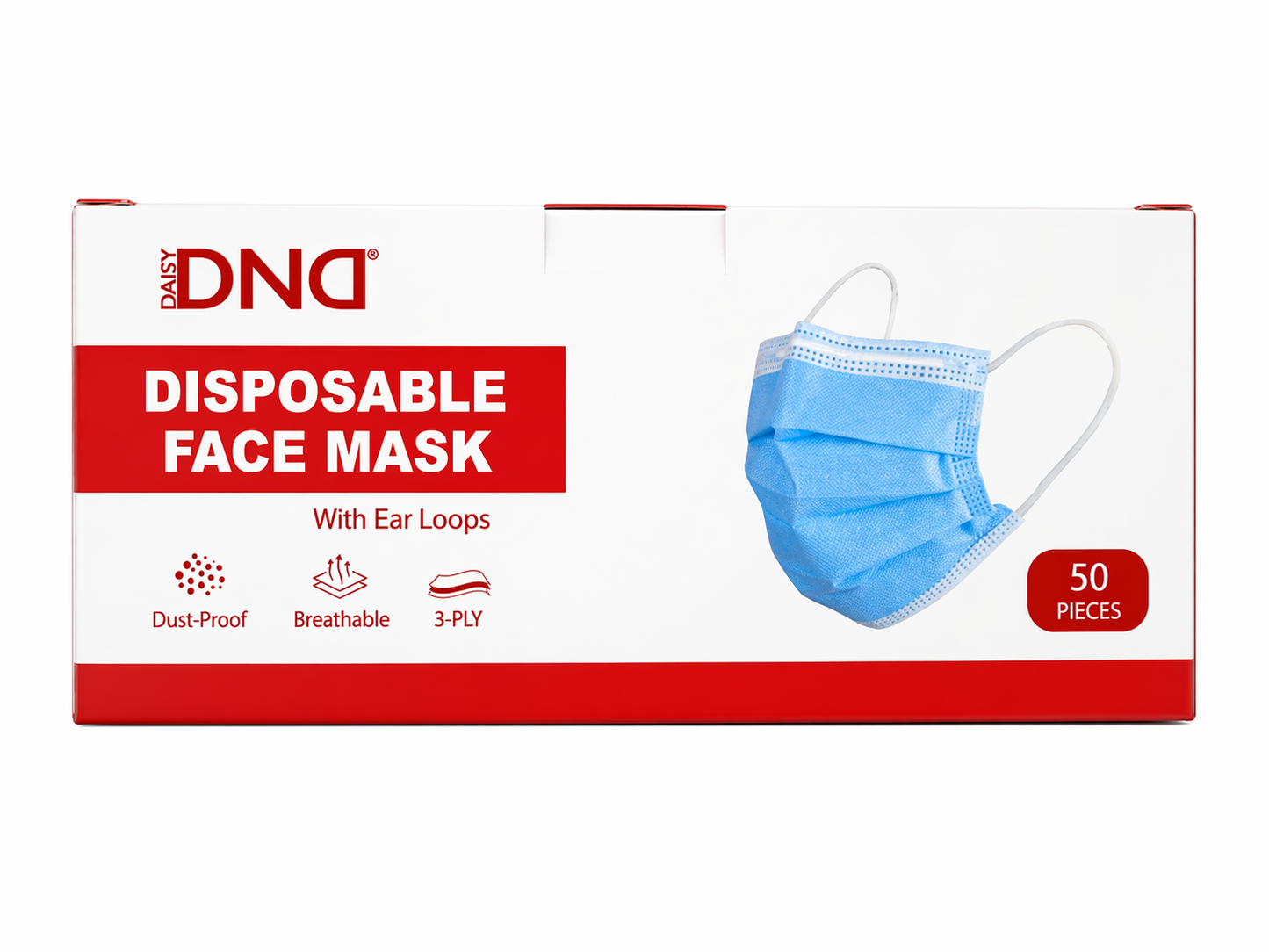 DND 3-Ply Disposable Face Masks (50pc)
