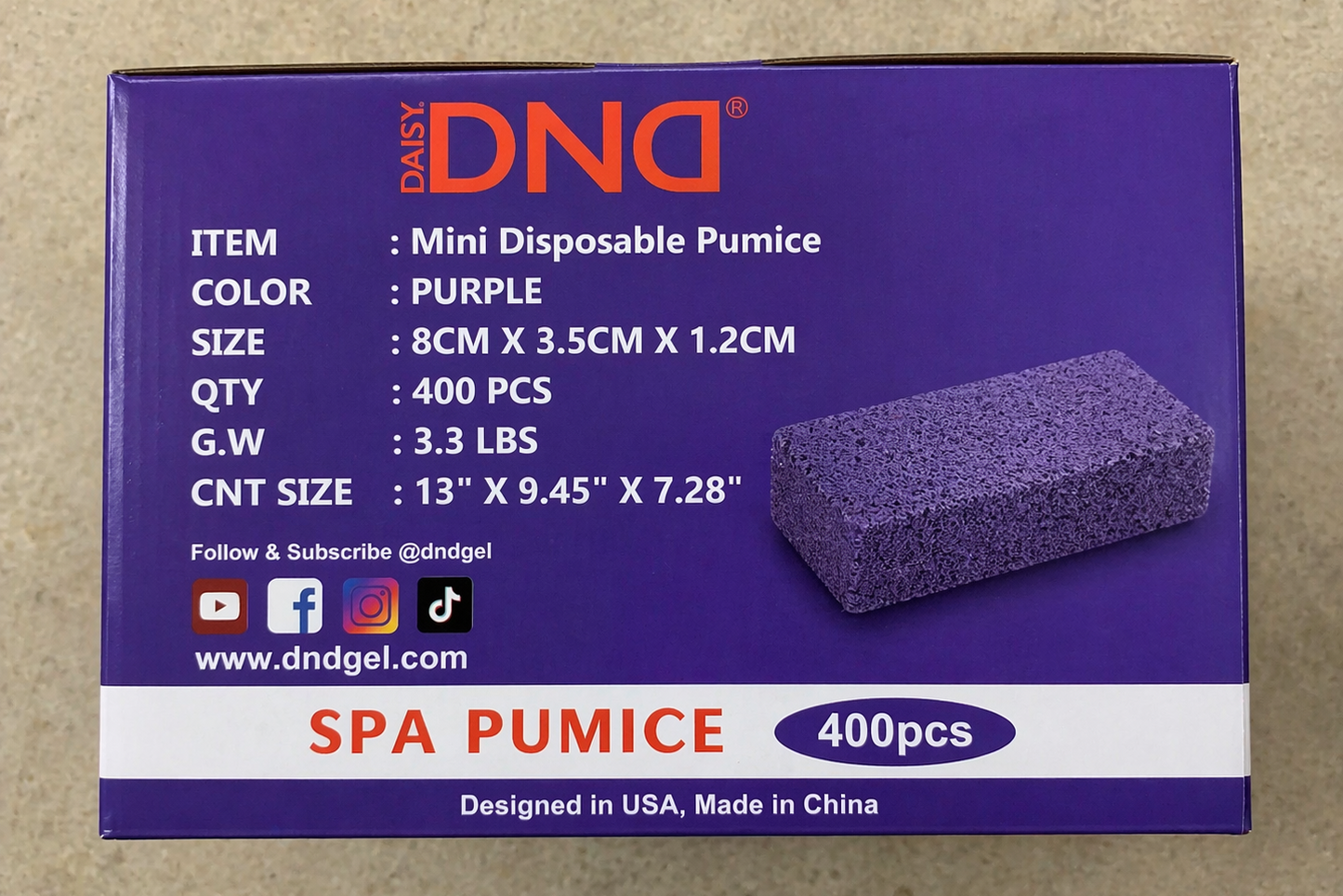 DND Disposable Purple Mini Pumice (400pc)