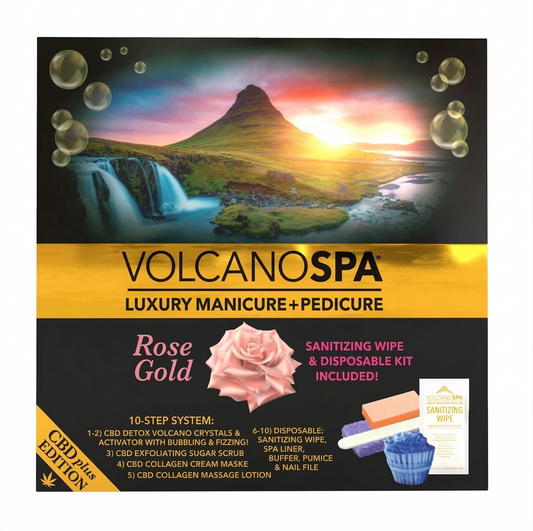 Volcano Spa: 10 Step Pedicure Kit - Rose Gold CBD