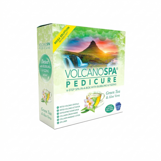 Volcano Spa: 6 Step Pedicure Kit - Green Tea & Aloe Vera