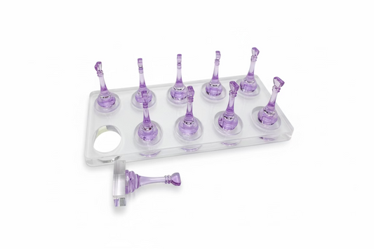 10pc Round Purple Nail Practice Stands by CD
