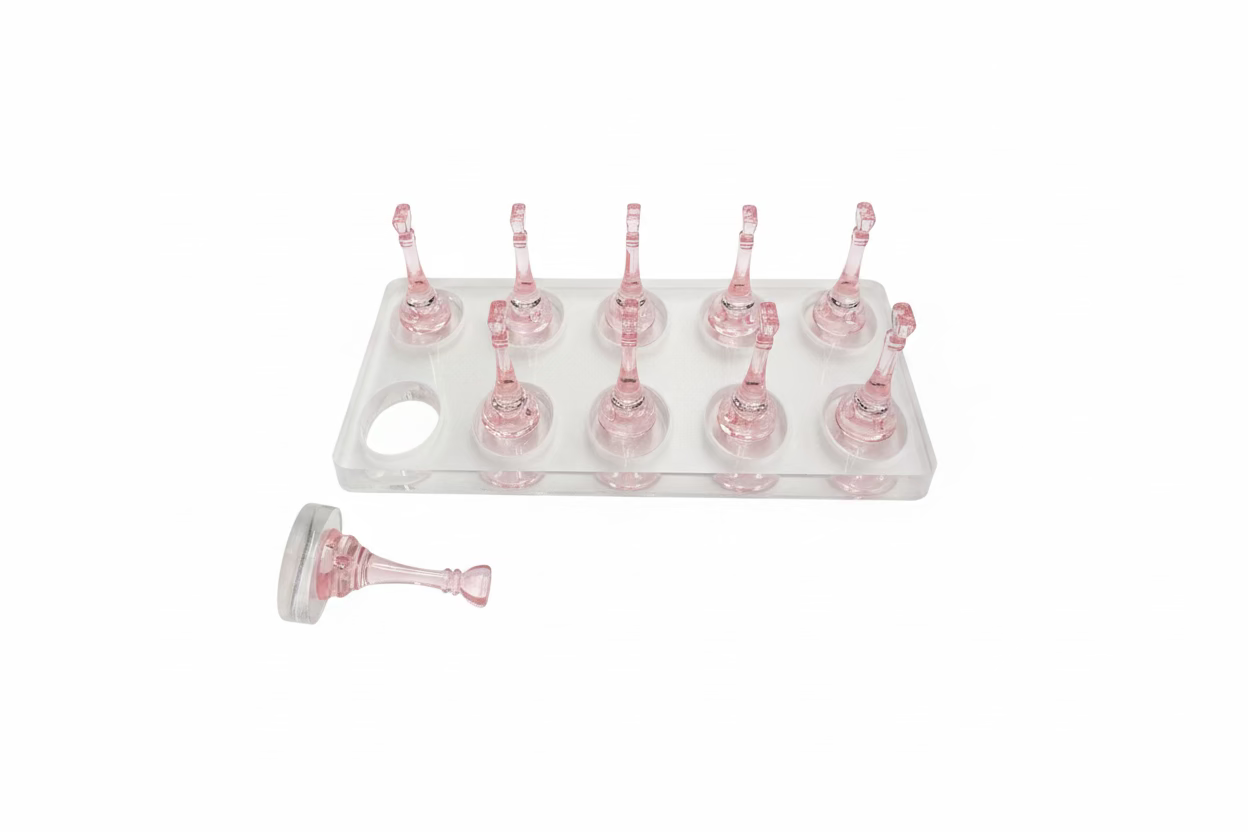 10pc Round Pink Nail Practice Stands by CD