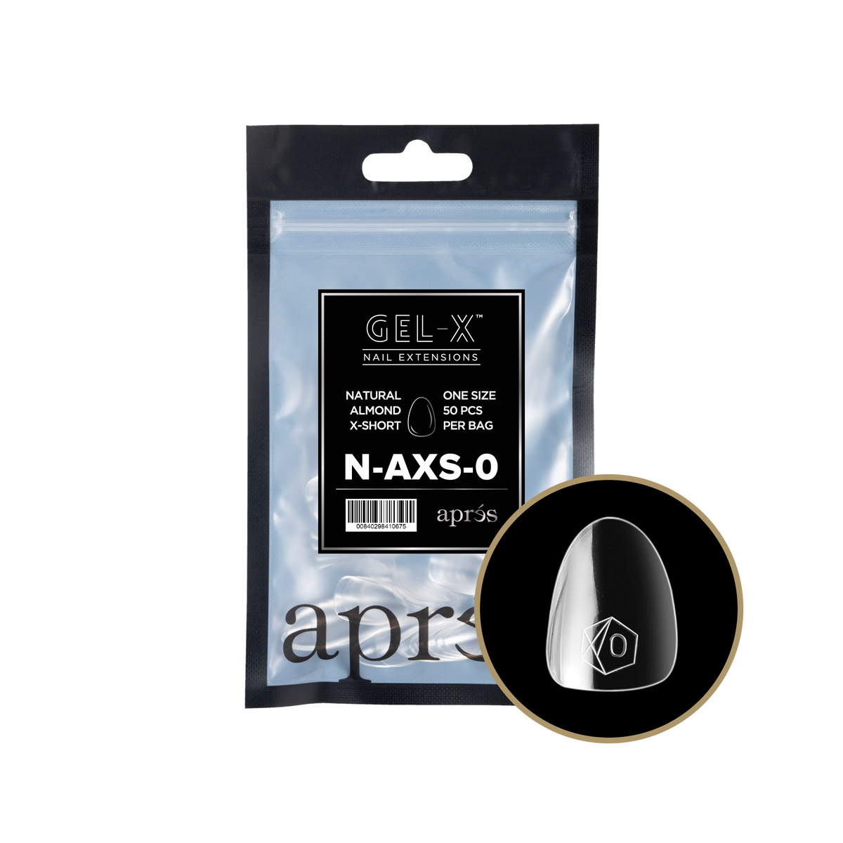 Aprés Gel-X Natural Almond Extra Short refill bag – size 0