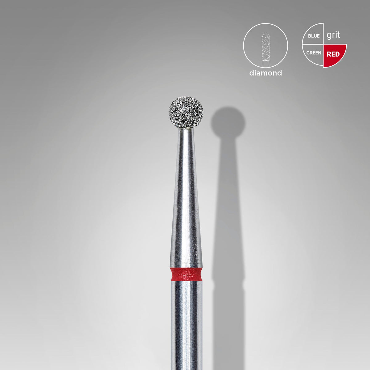 Diamond nail drill bit ball red EXPERT head diameter 2.5 mm