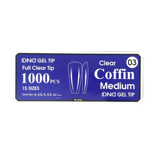 DND Gel Full Clear Tip Box #3 | Coffin Medium (1000 pcs)