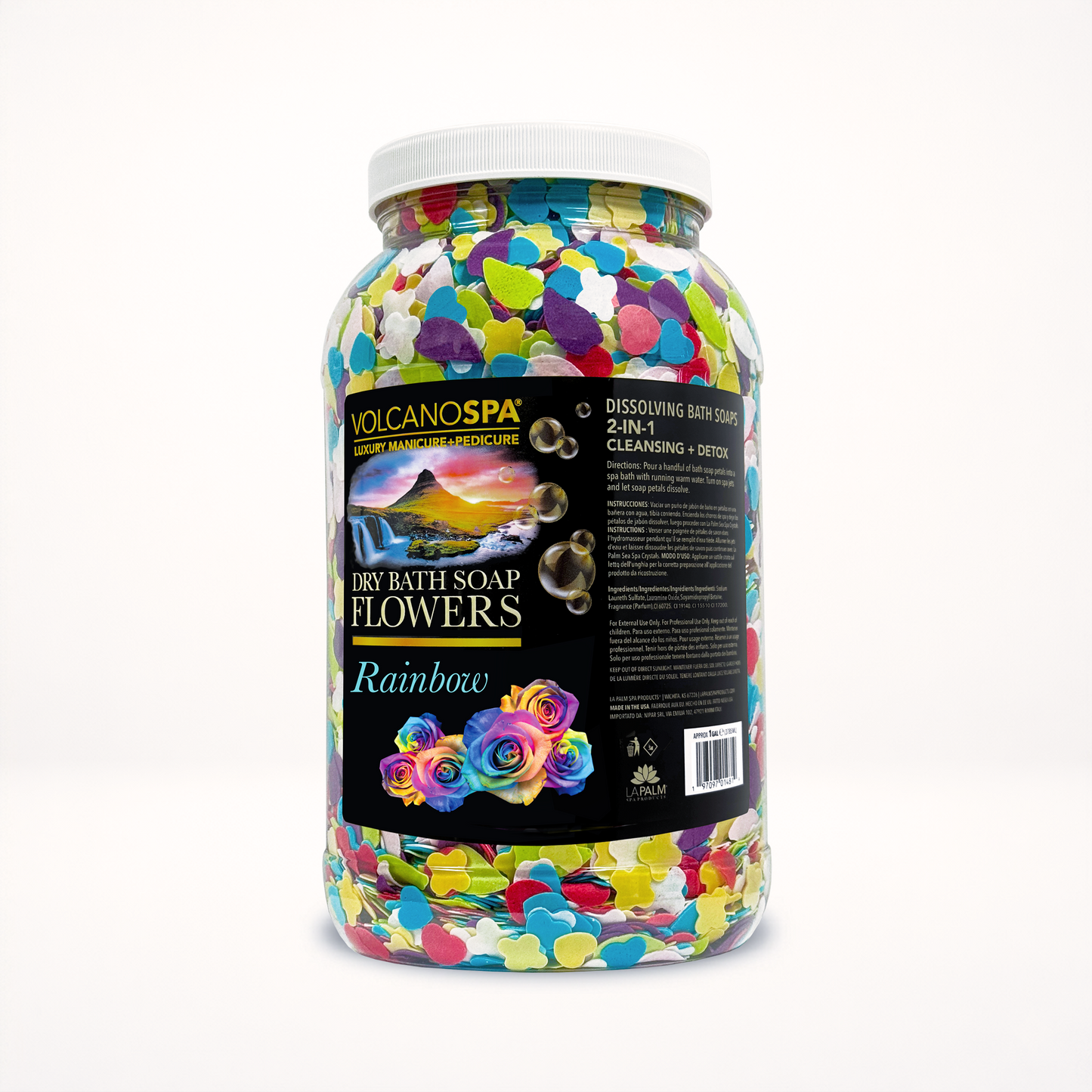 LaPalm Volcano Spa Flower Soap 1 Gallon - Rainbow