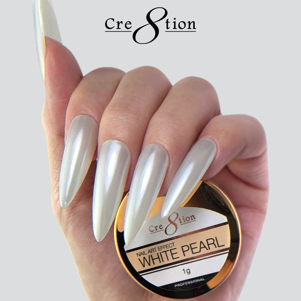 Cre8tion  White Pearl Nail Art Effect 1g